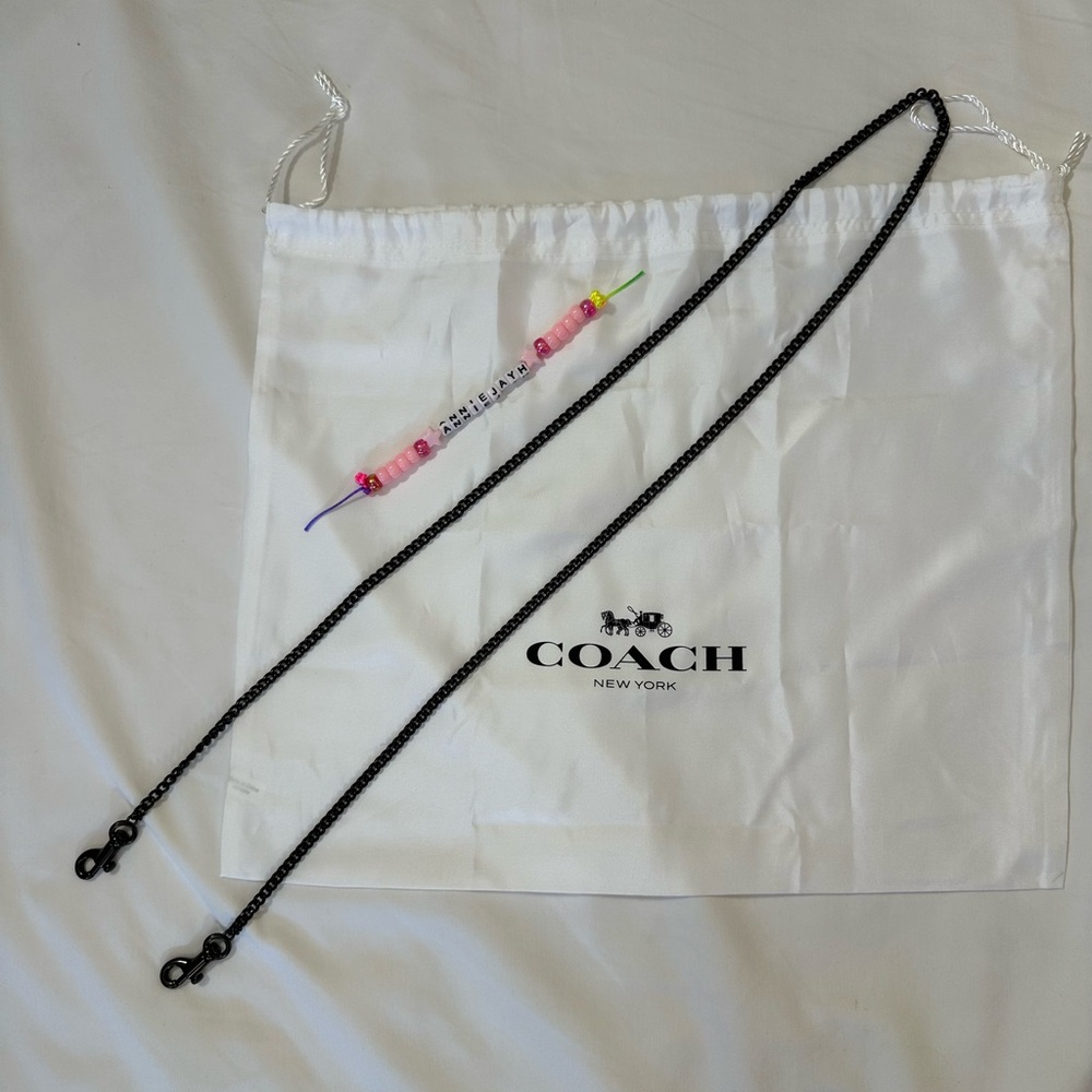 Coach Pewter Black Crossbody Chain Strap (new w/o tags) *STRAP ONLY, no bag*